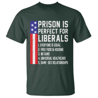 Prison Is Perfect For Liberals T Shirt Distressed American Flag Conservative Humor