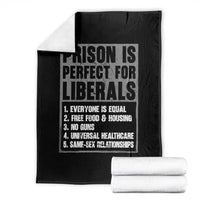 Prison Is Perfect For Liberals Throw Blanket Satirical List Retro Grunge Conservative Humor
