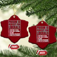 Prison Is Perfect For Liberals Ceramic Ornament Satirical List Retro Grunge Conservative Humor