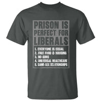 Prison Is Perfect For Liberals T Shirt Satirical List Retro Grunge Conservative Humor