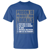 Prison Is Perfect For Liberals T Shirt Satirical List Retro Grunge Conservative Humor