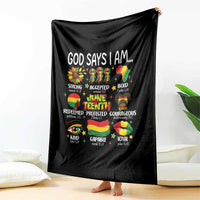 God Says I Am Juneteenth Christian Throw Blanket Pan-African Afrocentric Faith Bible Verses Freedom Day