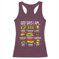 God Says I Am Juneteenth Christian Racerback Tank Top Pan-African Afrocentric Faith Bible Verses Freedom Day
