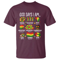 God Says I Am Juneteenth Christian T Shirt Pan-African Afrocentric Faith Bible Verses Freedom Day