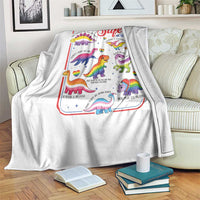 Cute Rainbow Dinosaur LGBTQ Ally Throw Blanket You Are Safe With Me Pride Month