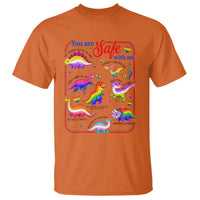 Cute Rainbow Dinosaur LGBTQ Ally T Shirt You Are Safe With Me Pride Month
