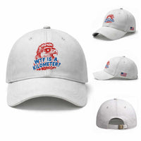 WTF Is A Kilometer Funny American Bald Eagle Baseball Cap Patriotic 4th of July Humor