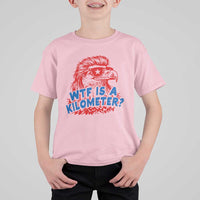 WTF Is A Kilometer Funny American Bald Eagle T Shirt For Kid Patriotic 4th of July Humor