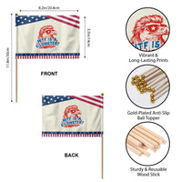 WTF Is A Kilometer Funny American Bald Eagle Patriotic Handheld Flag 4th of July Humor