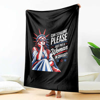Patriotic Lady Liberty Feminist Graphic Throw Blanket Can Someone Please Just Put A Woman In Charge Funny Feminism
