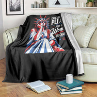 Patriotic Lady Liberty Feminist Graphic Throw Blanket Can Someone Please Just Put A Woman In Charge Funny Feminism