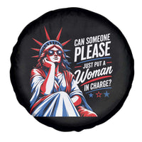 Patriotic Lady Liberty Feminist Graphic Spare Tire Cover Can Someone Please Just Put A Woman In Charge Funny Feminism