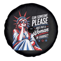 Patriotic Lady Liberty Feminist Graphic Spare Tire Cover Can Someone Please Just Put A Woman In Charge Funny Feminism