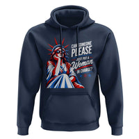 Patriotic Lady Liberty Feminist Graphic Hoodie Can Someone Please Just Put A Woman In Charge Funny Feminism