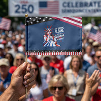 Lady Liberty Feminist Graphic Patriotic Handheld Flag Can Someone Please Just Put A Woman In Charge Funny Feminism