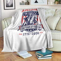250 Years of Freedom Paul Revere Midnight Ride Throw Blanket Patriotic Historical Revolution American Flag Shield