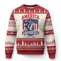 250 Years of Freedom Paul Revere Midnight Ride Ugly Christmas Sweater Patriotic Historical Revolution American Flag Shield