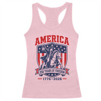 250 Years of Freedom Paul Revere Midnight Ride Racerback Tank Top Patriotic Historical Revolution American Flag Shield