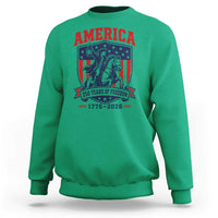 250 Years of Freedom Paul Revere Midnight Ride Sweatshirt Patriotic Historical Revolution American Flag Shield