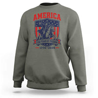 250 Years of Freedom Paul Revere Midnight Ride Sweatshirt Patriotic Historical Revolution American Flag Shield