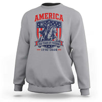 250 Years of Freedom Paul Revere Midnight Ride Sweatshirt Patriotic Historical Revolution American Flag Shield