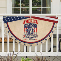 250 Years of Freedom Paul Revere Midnight Ride Patriotic Fan Flag Historical Revolution American Flag Shield