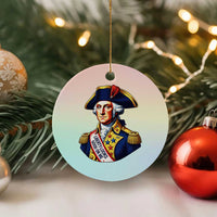 George Washington Patriotic History Graphic Ceramic Ornament Liberty Looks Good On Me 4th of July Founding Father Humor