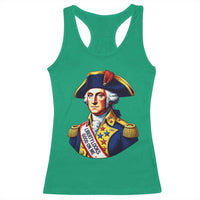 George Washington Patriotic History Graphic Racerback Tank Top Liberty Looks Good On Me 4th of July Founding Father Humor