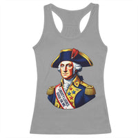 George Washington Patriotic History Graphic Racerback Tank Top Liberty Looks Good On Me 4th of July Founding Father Humor