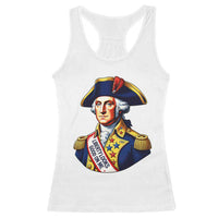 George Washington Patriotic History Graphic Racerback Tank Top Liberty Looks Good On Me 4th of July Founding Father Humor