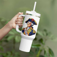 George Washington Patriotic History Graphic Tumbler With Handle Liberty Looks Good On Me 4th of July Founding Father Humor