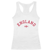 Vintage England Flag Pride Racerback Tank Top Patriotic St Georges Cross Heritage