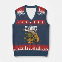 Native Alligator Alcatraz V-Neck Knit Sweater Vest Florida Gator Break The Chain - Wonder Print Shop