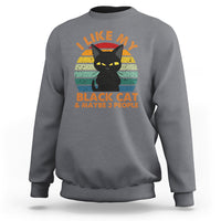 Cat Lover Sweatshirt I Like My Black Cat & Maybe 3 People - Wonder Print Shop