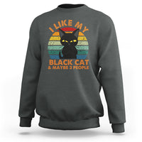 Cat Lover Sweatshirt I Like My Black Cat & Maybe 3 People - Wonder Print Shop