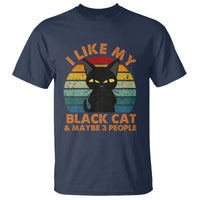 Cat Lover T Shirt I Like My Black Cat & Maybe 3 People - Wonder Print Shop