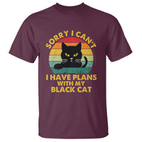 Cat Lover T Shirt Sorry I Can't I Have Plans With My Black Cat - Wonder Print Shop