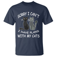 Cat Lover T Shirt Sorry I Can't I Have Plans With My Cats - Wonder Print Shop