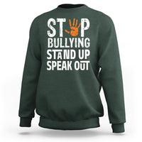 Anti Bullying Sweatshirt Stop Bullying Orange Stand Up Speak Out - Wonder Print Shop