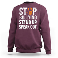 Anti Bullying Sweatshirt Stop Bullying Orange Stand Up Speak Out - Wonder Print Shop