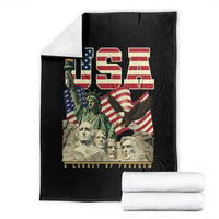 USA Legacy of Freedom Throw Blanket Patriotic Statue of Liberty Bald Eagle Mount Rushmore Graphic - Wonder Print Shop