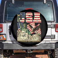USA Legacy of Freedom Spare Tire Cover Patriotic Statue of Liberty Bald Eagle Mount Rushmore Graphic - Wonder Print Shop
