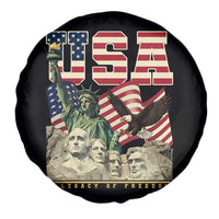 USA Legacy of Freedom Spare Tire Cover Patriotic Statue of Liberty Bald Eagle Mount Rushmore Graphic - Wonder Print Shop