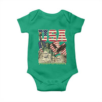 USA Legacy of Freedom Baby Onesie Patriotic Statue of Liberty Bald Eagle Mount Rushmore Graphic - Wonder Print Shop