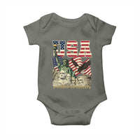USA Legacy of Freedom Baby Onesie Patriotic Statue of Liberty Bald Eagle Mount Rushmore Graphic - Wonder Print Shop
