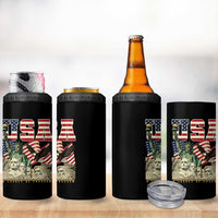 USA Legacy of Freedom 4 in 1 Can Cooler Tumbler Patriotic Statue of Liberty Bald Eagle Mount Rushmore Graphic - Wonder Print Shop