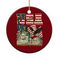 USA Legacy of Freedom Ceramic Ornament Patriotic Statue of Liberty Bald Eagle Mount Rushmore Graphic - Wonder Print Shop