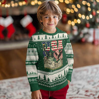 USA Legacy of Freedom Ugly Christmas Sweater Patriotic Statue of Liberty Bald Eagle Mount Rushmore Graphic - Wonder Print Shop