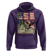 USA Legacy of Freedom Hoodie Patriotic Statue of Liberty Bald Eagle Mount Rushmore Graphic - Wonder Print Shop