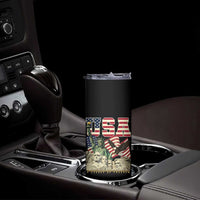 USA Legacy of Freedom Skinny Tumbler Patriotic Statue of Liberty Bald Eagle Mount Rushmore Graphic - Wonder Print Shop